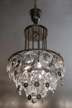 Oscar Torlasco Italian Chromed Chandelier Attributed to Oscar Torlasco 1970s - 2601501