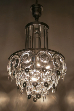 Oscar Torlasco Italian Chromed Chandelier Attributed to Oscar Torlasco 1970s - 2601502