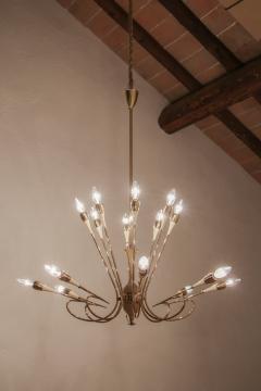Oscar Torlasco Italian Mid Century 16 Lights Chandelier by Oscar Torlasco for Lumi Milano 1950s - 2653950