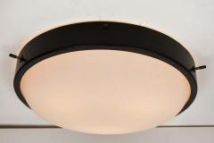 Oscar Torlasco Large 1950s Glass and Metal Ceiling Light by Oscar Torlasco for Lumi - 1584240