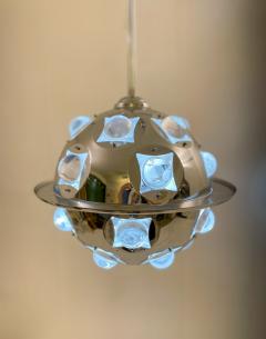 Oscar Torlasco Mid Century Chrome Glass Suspension Light by Oscar Torlasco - 3202661