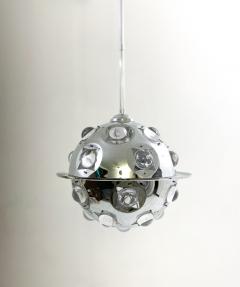 Oscar Torlasco Mid Century Chrome Glass Suspension Light by Oscar Torlasco - 3202664