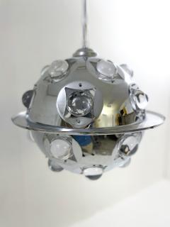 Oscar Torlasco Mid Century Chrome Glass Suspension Light by Oscar Torlasco - 3202665