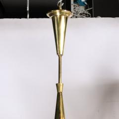 Oscar Torlasco Mid Century Modernist 10 Arm Sculptural Brass Chandelier by Oscar Torlasco Lumi - 3473778