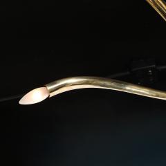 Oscar Torlasco Mid Century Polished Brass 8 Arm Sculptural Chandelier by Oscar Torlasco - 4792461