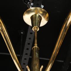 Oscar Torlasco Mid Century Polished Brass 8 Arm Sculptural Chandelier by Oscar Torlasco - 4792474