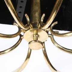 Oscar Torlasco Mid Century Polished Brass 8 Arm Sculptural Chandelier by Oscar Torlasco - 4792493