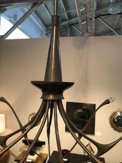 Oscar Torlasco Modernist patinated brass chandelier by Oscar Torlasco - 1208695