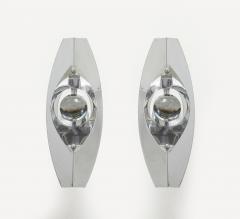 Oscar Torlasco Oscar Torlasco Italian Chrome Crystal Sconces - 4296724