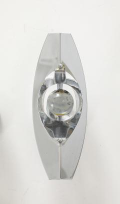 Oscar Torlasco Oscar Torlasco Italian Chrome Crystal Sconces - 4296725
