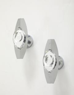 Oscar Torlasco Oscar Torlasco Italian Chrome Crystal Sconces - 4296728