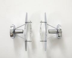 Oscar Torlasco Oscar Torlasco Italian Chrome Crystal Sconces - 4296733