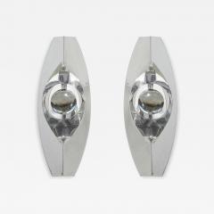 Oscar Torlasco Oscar Torlasco Italian Chrome Crystal Sconces - 4297154