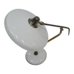 Oscar Torlasco Oscar Torlasco Mid Century Modern White Steel And Brass Table Lamp Italy 50s - 864999