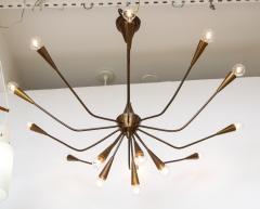 Oscar Torlasco Oscar Torlasco Patinated Brass Modernist 15 arm Chandelier - 1996880