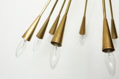 Oscar Torlasco Sputnik chandelier by Oscar Torlasco in brass Italy circa 1960s - 4328979