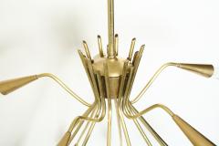 Oscar Torlasco Sputnik chandelier by Oscar Torlasco in brass Italy circa 1960s - 4328981