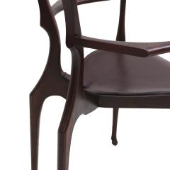 Oscar Tusquets Blanca Oscar Tusquets Mid Century Wood and Leather Gaulino Spanish Pair of Chairs - 3159599