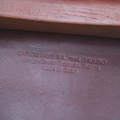 Oscar Tusquets Blanca Oscar Tusquets Mid Century Wood and Leather Gaulino Spanish Pair of Chairs - 3159600