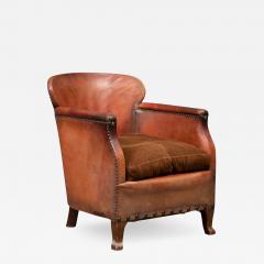 Oskar J W Hansen 1940s Swedish Brown Leather Club Chair - 2784218