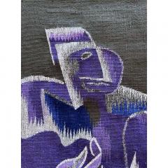 Ossip Zadkine Bleu et violet sur fond noir - 3803354