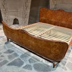 Osvaldo Borsani 1930s Art Deco Sophisticated King Bed Sculptural Burlwood ITALY - 2816295
