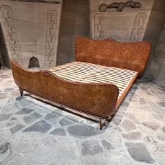 Osvaldo Borsani 1930s Art Deco Sophisticated King Bed Sculptural Burlwood ITALY - 2816296