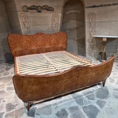 Osvaldo Borsani 1930s Art Deco Sophisticated King Bed Sculptural Burlwood ITALY - 2816298