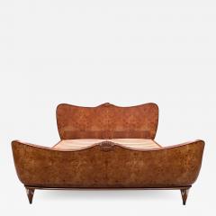 Osvaldo Borsani 1930s Art Deco Sophisticated King Bed Sculptural Burlwood ITALY - 2819302