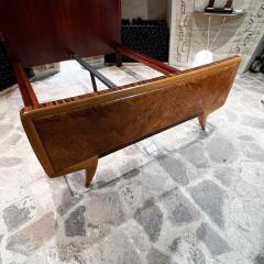 Osvaldo Borsani 1950s Art Deco Exquisite Queen Italian Bed in Two Tone Exotic Wood Italy - 3127611