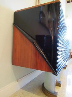 Osvaldo Borsani A Fine Zebrawood Laquer Glass Bronze Sideboard Credenza Osvaldo Borsani - 4644637