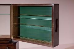 Osvaldo Borsani Bar Cabinet in Walnut and Glass attr Osvaldo Borsani 1940s - 4505922