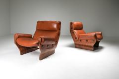 Osvaldo Borsani Borsani P110 Canada Lounge Chairs set in Cognac Leather 1960s - 1939235