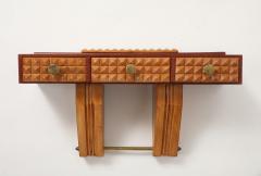 Osvaldo Borsani Carved Maple Mirror and Wall Mounted Rosewood Maple Console by Osvaldo Borsani - 4721041