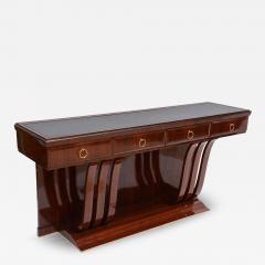 Osvaldo Borsani Fine Italian Modern Mahogany Brass and Glass Console by Osvaldo Borsani - 4279199
