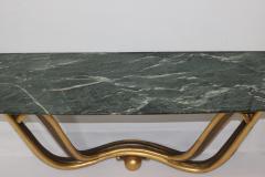 Osvaldo Borsani Gold Leafed Gesso Verde Antico Marble Console by Osvaldo Borsani 1945 Italy - 3635037