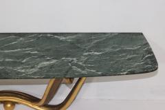 Osvaldo Borsani Gold Leafed Gesso Verde Antico Marble Console by Osvaldo Borsani 1945 Italy - 3635039