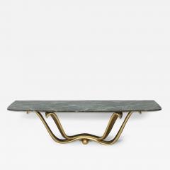 Osvaldo Borsani Gold Leafed Gesso Verde Antico Marble Console by Osvaldo Borsani 1945 Italy - 3636112