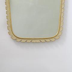 Osvaldo Borsani Italian 1940s wall mirror in white and gold leaf lacquered wood - 3112713