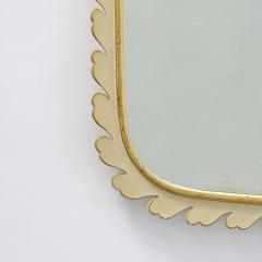 Osvaldo Borsani Italian 1940s wall mirror in white and gold leaf lacquered wood - 3112715