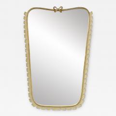 Osvaldo Borsani Italian 1940s wall mirror in white and gold leaf lacquered wood - 3115824