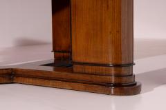 Osvaldo Borsani Italian Art D co Dining Table in Parchment Walnut and Black Glass - 4606020