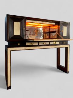 Osvaldo Borsani Italian Art Deco Parchment Cabinet Bar attributed to Osvaldo Borsani 1940s - 4095103
