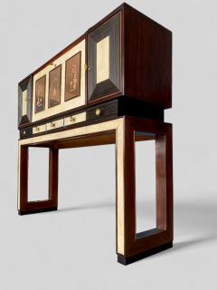 Osvaldo Borsani Italian Art Deco Parchment Cabinet Bar attributed to Osvaldo Borsani 1940s - 4095104