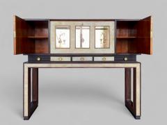 Osvaldo Borsani Italian Art Deco Parchment Cabinet Bar attributed to Osvaldo Borsani 1940s - 4095106