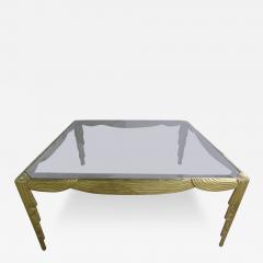 Osvaldo Borsani Italian Brass Coffee Table with Draped Design - 3809013