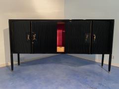 Osvaldo Borsani Italian Mid Century Black Lacquered Sideboard by Osvaldo Borsani 1950s - 3745418