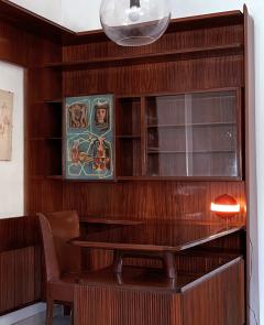 Osvaldo Borsani Italian Mid Century Corner Bookcase Self Standing with Writing Desk 1950s - 2656795