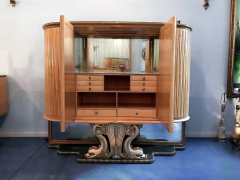 Osvaldo Borsani - Italian Mid-Century Parchment Wet Bar Cabinet