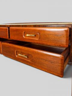 Osvaldo Borsani Italian Mid Century Teak and Marble Sideboard Osvaldo Borsani Style 1950s - 4742852